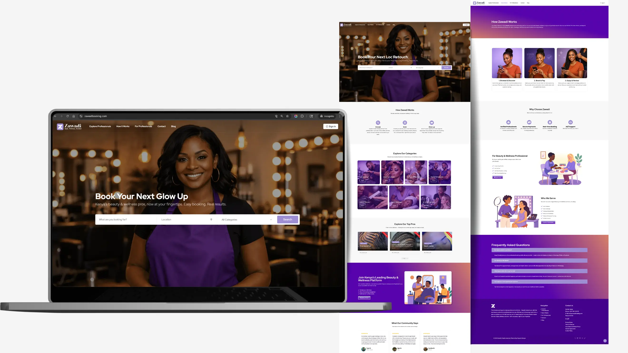 Web/UI — Zawadi booking platform